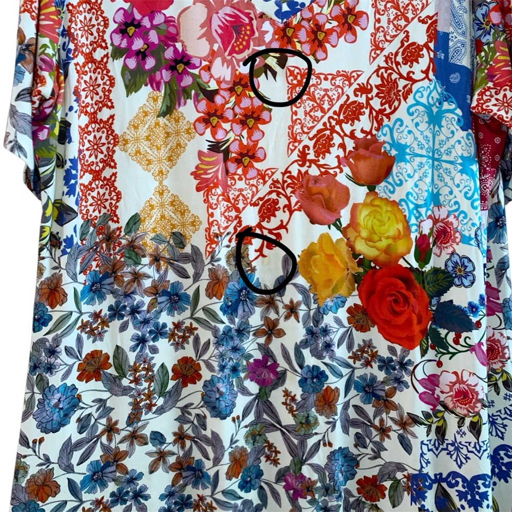 Johnny Was Tango Maxi T-Shirt Midi Length Patchwork Dress Size XL - Picture 7 of 16